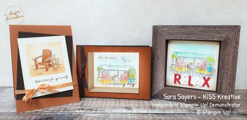 Easy Frame cards using Seaside view Stampin Up