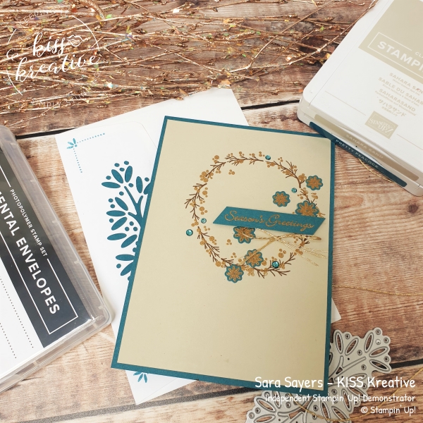 Beautiful Simple Christmas Card using the Ornamental Envelopes from Stampin Up