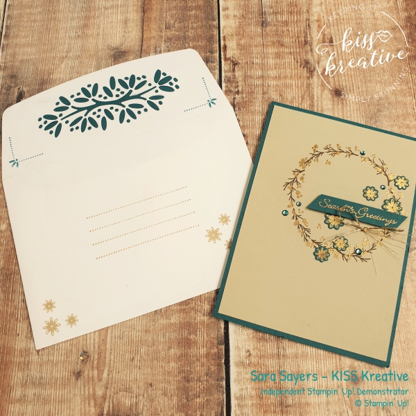 Beautiful Simple Christmas Card using the Ornamental Envelopes from Stampin Up