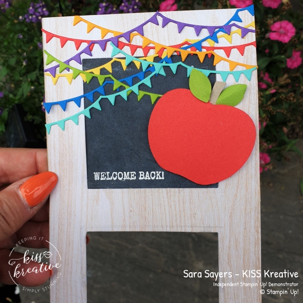 Easy Blackboard Easel back to school card using the Harvest Hellos and Happy Dies