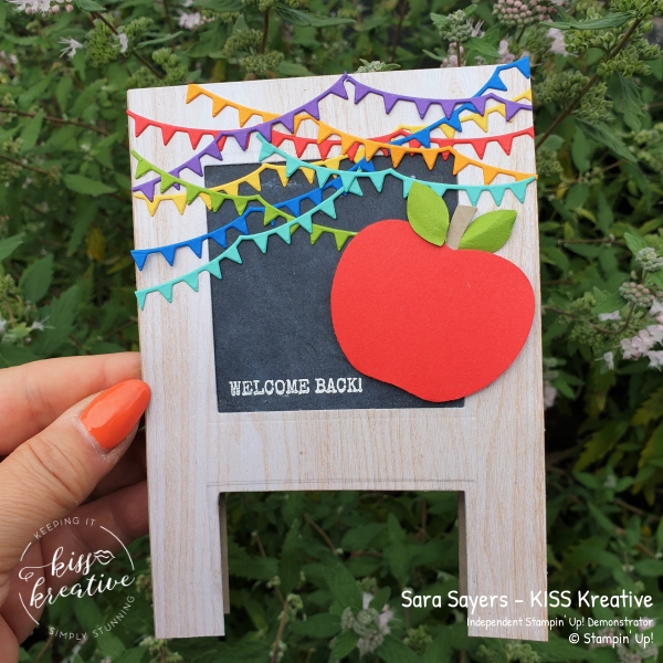 Easy Blackboard Easel back to school card using the Harvest Hellos and Happy Dies