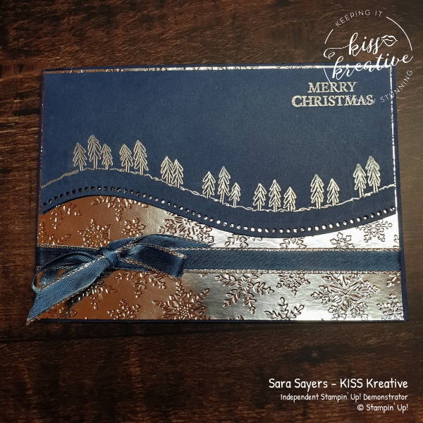 Quick and simple Heat Embossed card using Curvy Christmas and Curvy Dies from Stampin Up