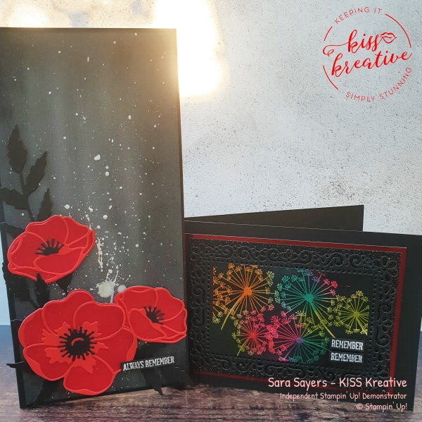 Armistice Day 11th November Remember Always Poppy Moments Card and Wreath from Stampin  Up