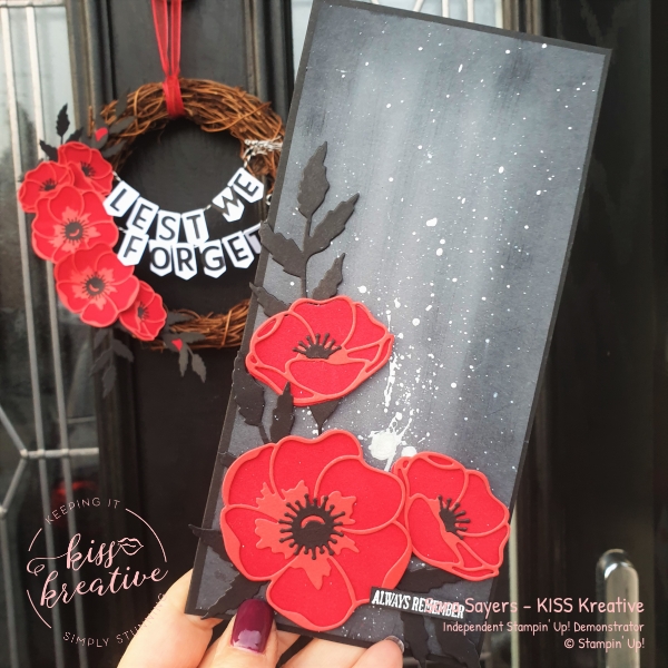 Armistice Day 11th November Remember Always Poppy Moments Card and Wreath from Stampin Up