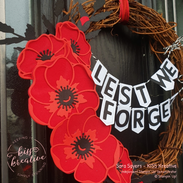 Armistice Day 11th November Remember Always Poppy Moments Card and Wreath from Stampin Up