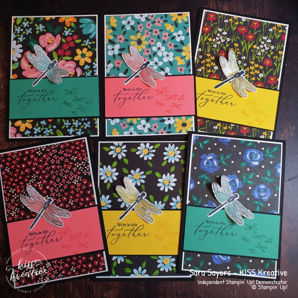 Simple cards using Heal your Heart plus  Flower and Field Designer Series Paper for Salebration