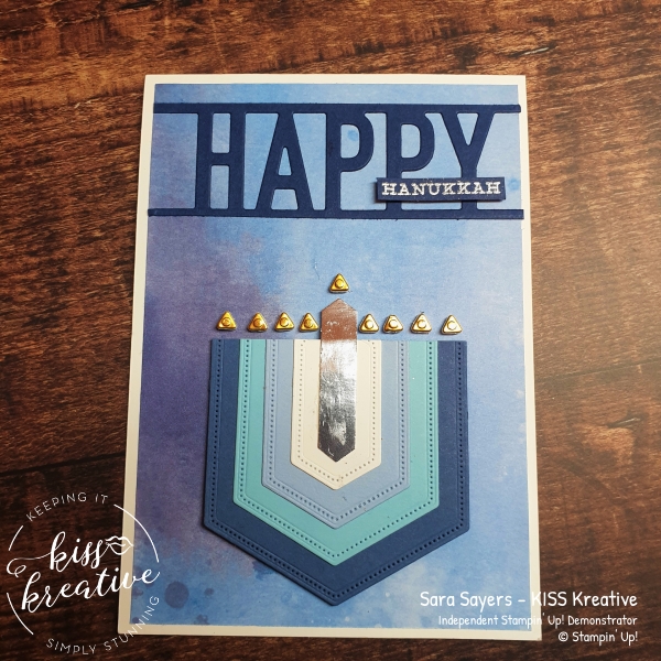 Easy Menorah Hannukah Card using Stitched Nested labels Dies from Stampin Up