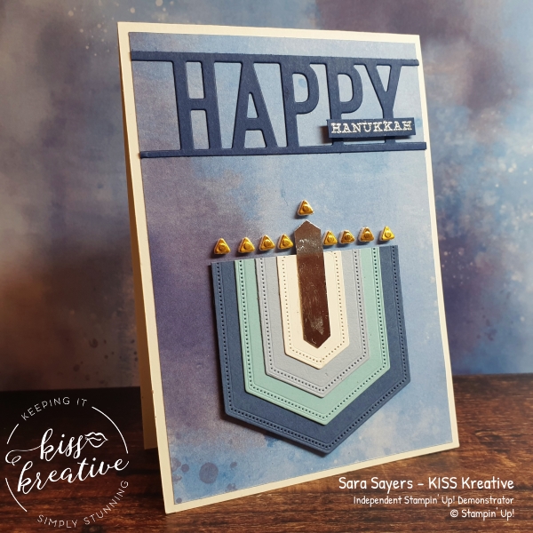 Easy Menorah Hannukah Card using Stitched Nested labels Dies from Stampin Up