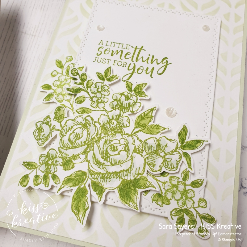 Floral Card in fresh greens using the Fancy Phrases Stamp Set.