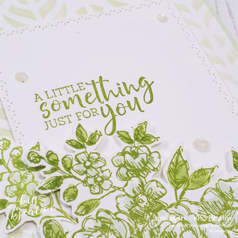 close up of floral card using fancy phrases