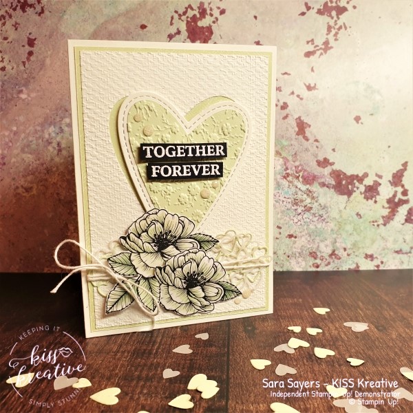 Pretty Wedding Engagement Anniversary Valentines card using Forever and Always Stamp Set by Stampin Up