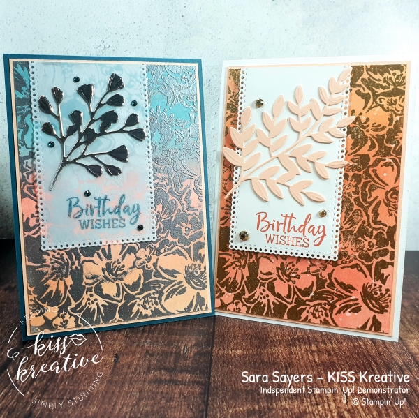 Blended and Embossed cards using the Wild Roses Stamp set.