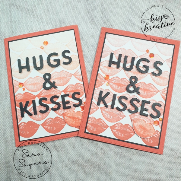 Hugs & Kisses Thank You Card using Hearts and Kisses Stamp set and Playful Alphabet.