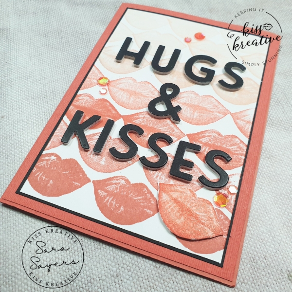 Hugs & Kisses Thank You Card using Hearts and Kisses Stamp set and Playful Alphabet.