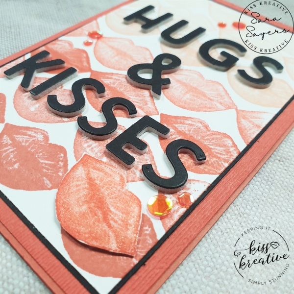 Hugs & Kisses Thank You Card using Hearts and Kisses Stamp set and Playful Alphabet.