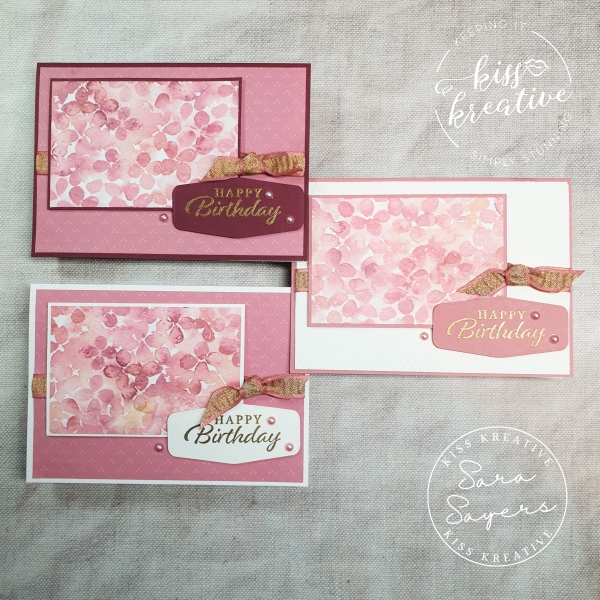 Quick & Easy Birthday Cards using the Hydrangea Hill DSP from Stampin Up!