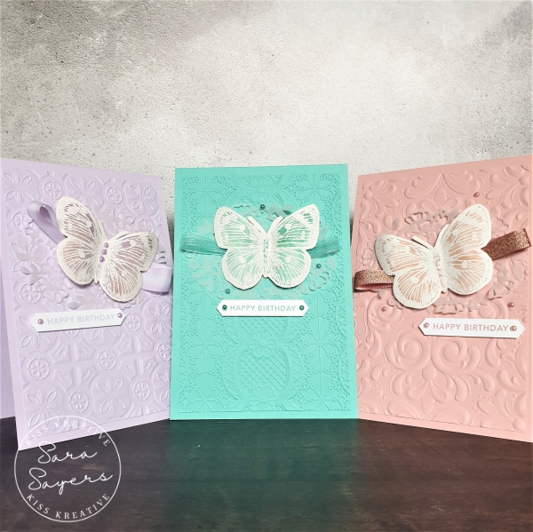 Romantic watercolour cards using the Butterfly Brilliance bundle from the Butterfly Bouquet Collection