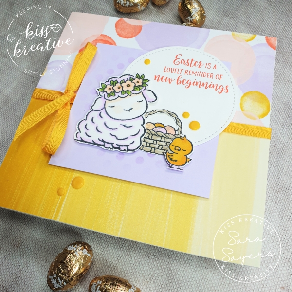bright and cheery Springtime Joy Easter Lamb Card 