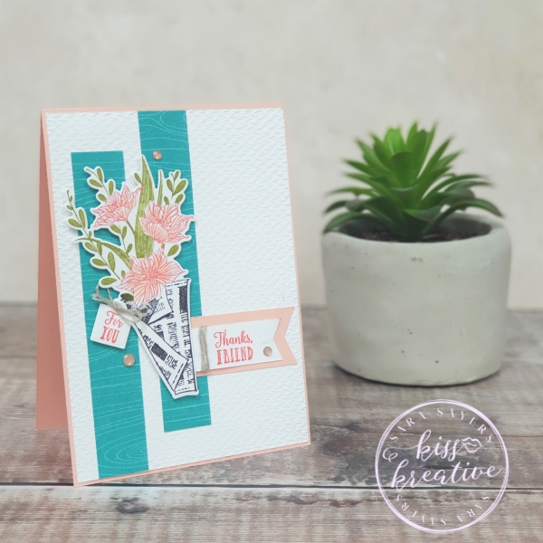 Three ways to create cards with the Wrapped Bouquet Stamp and Die bundle by Stampin Up - Thanks Friend 