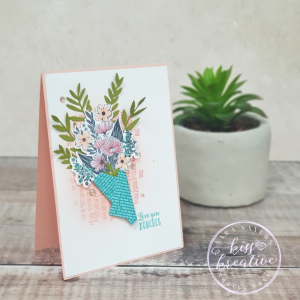 Three ways to create cards with the Wrapped Bouquet Stamp and Die bundle by Stampin Up - Love you Bunches