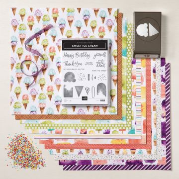 Ice cream Corner patterned papers - available from Sara Sayers KISS Kreative