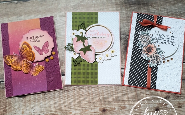 Sketch cards using Bloom & Grow & Sweet Strawberry