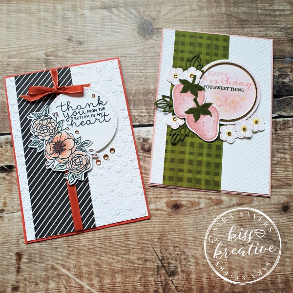 Sketch cards using Bloom & Grow & Sweet Strawberry