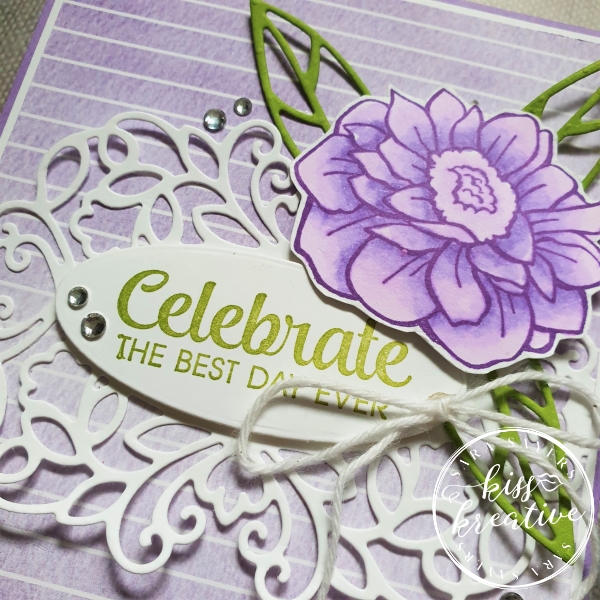 Pretty Purple Floral thank you card using Band Together Stamp set  and Detailed Bands Dies