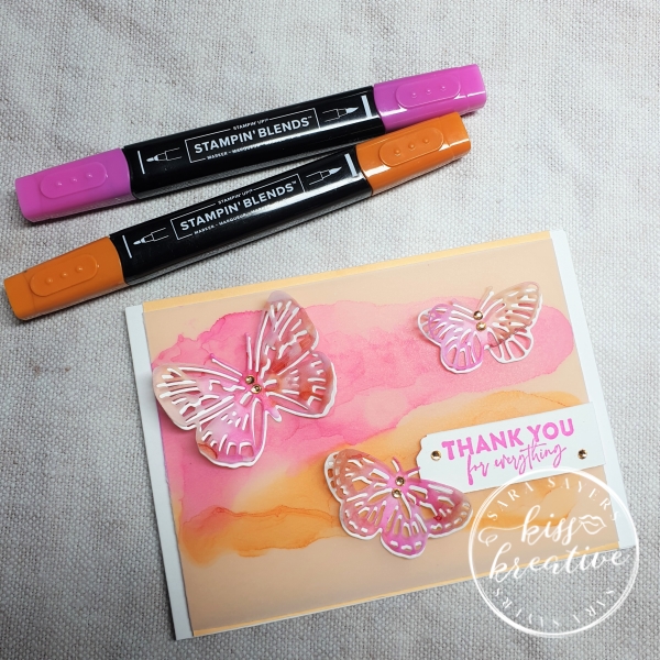 Easy Thank You For Everything Butterfly Alcohol Cards with Brilliant Wings