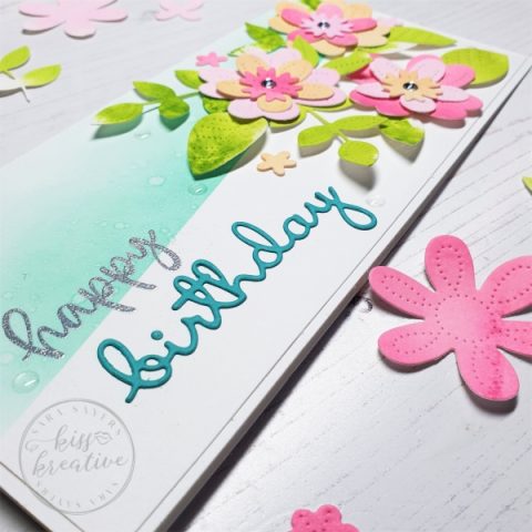 Hello New In-Colors birthday card with Pierced Blooms - KISS Kreative