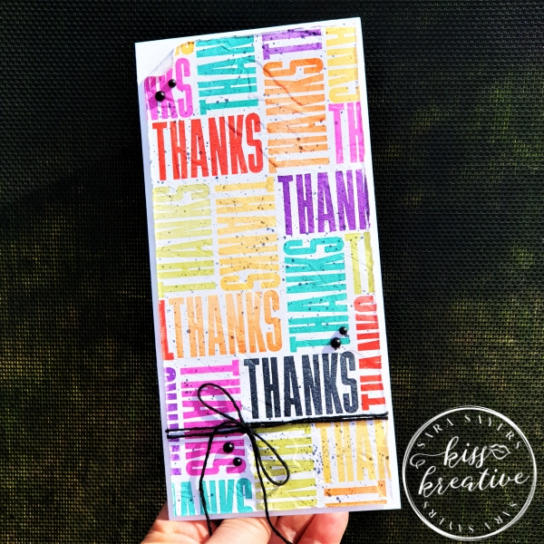 How to make a Bright rainbow Tiled Slimline  Thank you card with Biggest Wish