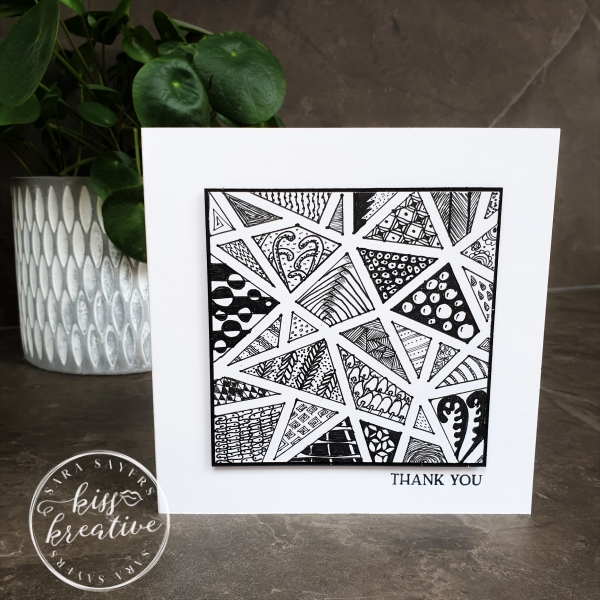 Square Zentangle Thank you Card