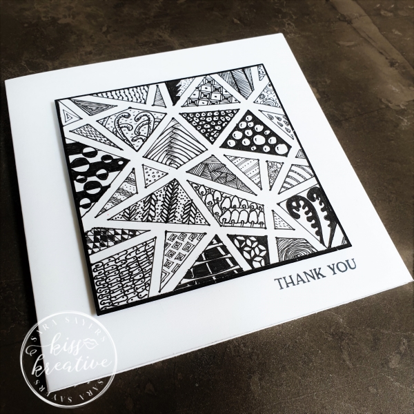 Square Zentangle Thank you Card