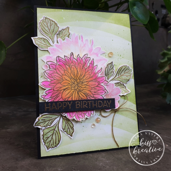 Amazing Delicate Dahlia Birthday Card