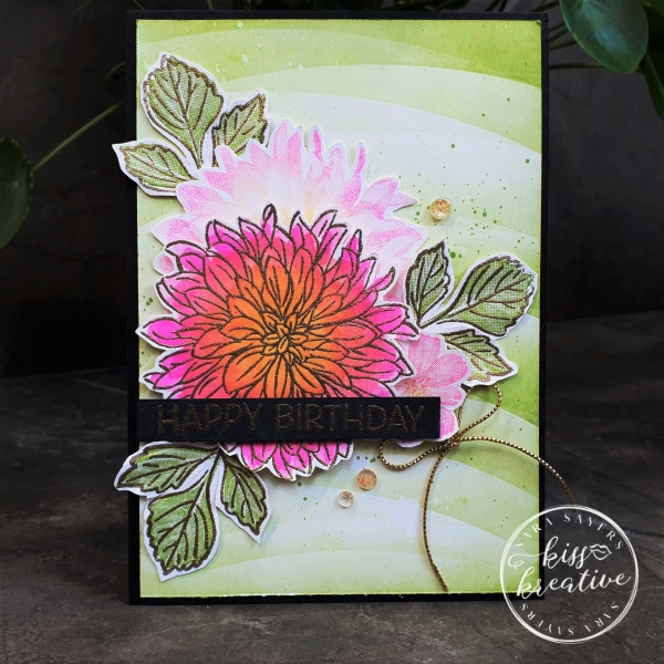 Amazing Delicate Dahlia Birthday Card