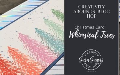 Simple Bright Whimsical Trees Christmas Card – Creativity Abounds Blog Hop