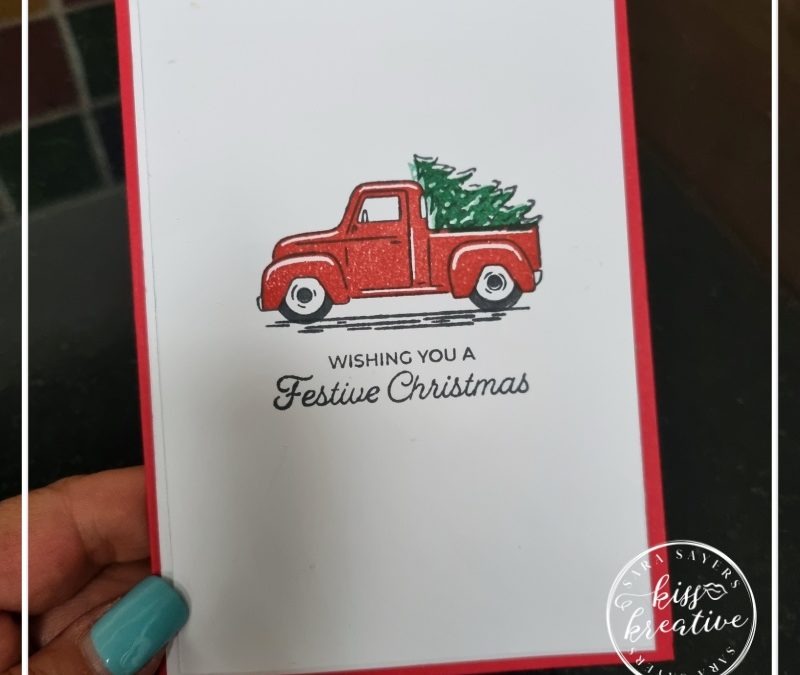 How to Make An Elegant Trucking Along Christmas Card – Casually Crafting Blog Hop