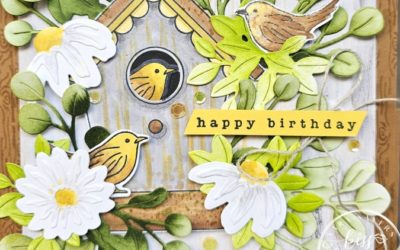 Create A Feathered Family Country Birdhouse Easel Card – Share It Sunday