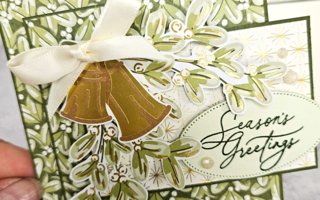 Create A Double Z-Fold Golden Greenery Christmas Card – Creativity Abounds Blog Hop